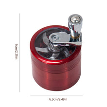 Load image into Gallery viewer, 4 Layers Zinc Alloy 40/63mm Herbal Crusher Tobacco Grinder Smoke Manual Kitchen Herb Metal Layer Grinders Spice Mill Accessories