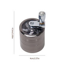 Load image into Gallery viewer, 4 Layers Zinc Alloy 40/63mm Herbal Crusher Tobacco Grinder Smoke Manual Kitchen Herb Metal Layer Grinders Spice Mill Accessories