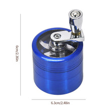 Load image into Gallery viewer, 4 Layers Zinc Alloy 40/63mm Herbal Crusher Tobacco Grinder Smoke Manual Kitchen Herb Metal Layer Grinders Spice Mill Accessories