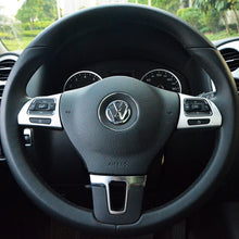 Load image into Gallery viewer, 2Pcs Car Steering Wheel Panel Trim Cover Sticker For VW Golf MK6 Passat B7 CC Eos Tiguan Jetta Touran Sharan Caddy