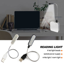 Load image into Gallery viewer, USB LED Reading Lamp Portable Flexible USB Eye Protection Mini Night Light Computer PC Laptops Table Desk Lamp