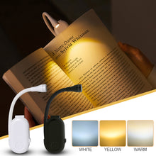 Load image into Gallery viewer, USB Charging Mini LED Eye Protection Book Night Light Adjustable Clip-On Study Desk Lamp Rechargeable for Travel Bedroom Reading