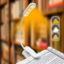 Load image into Gallery viewer, USB Charging Mini LED Eye Protection Book Night Light Adjustable Clip-On Study Desk Lamp Rechargeable for Travel Bedroom Reading