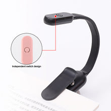 Load image into Gallery viewer, USB Mini LED Book Night 3 Light Color Adjustable Brightness Clip-On Study Reading Lamp Rechargeable for Travel Bedroom Reading