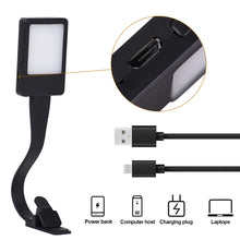 Load image into Gallery viewer, USB Charging Mini LED Eye Protection Book Night Light Adjustable Brightness Clip-On Study Desk Lamp Rechargeable for Travel Bedroom Reading