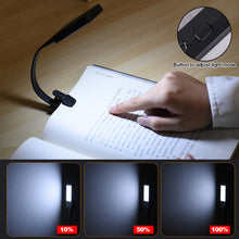 Load image into Gallery viewer, USB Charging Mini LED Eye Protection Book Night Light Adjustable Brightness Clip-On Study Desk Lamp Rechargeable for Travel Bedroom Reading