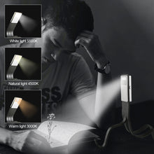 Load image into Gallery viewer, Mini LED Book Night 3 Light Color Adjustable Brightness Clip-On Study Reading Lamp Rechargeable Travel Bedroom Reading Lamp