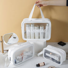Load image into Gallery viewer, PVC Waterproof Anti Fouling Makeup Bag Portable Large Capacity Frosted Travel Storage Bag Washable Makeup Bag