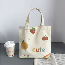 Load image into Gallery viewer, Casual Canvas Bag Cute Cartoon Large Capacity Handbag Portable Reusable Shopping Bag Handbag For Women