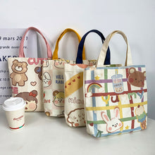 Load image into Gallery viewer, Casual Canvas Bag Cute Cartoon Large Capacity Handbag Portable Reusable Shopping Bag Handbag For Women