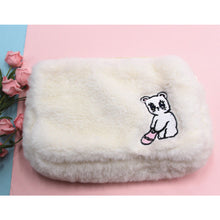Load image into Gallery viewer, Cute Cloud Smiling Face Plush Makeup Bag Large Capacity Travel Storage Bag Portable Washable Makeup Bag