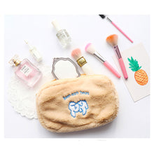 Load image into Gallery viewer, Cute Cloud Smiling Face Plush Makeup Bag Large Capacity Travel Storage Bag Portable Washable Makeup Bag