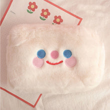Load image into Gallery viewer, Cute Cloud Smiling Face Plush Makeup Bag Large Capacity Travel Storage Bag Portable Washable Makeup Bag
