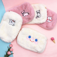 Load image into Gallery viewer, Cute Cloud Smiling Face Plush Makeup Bag Large Capacity Travel Storage Bag Portable Washable Makeup Bag