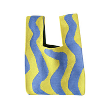 Load image into Gallery viewer, Contrast Color Striped Knitted Bag Shoulder Bag Handbag Soft Large Capacity Knitted Wrist Bag Shopping Bag