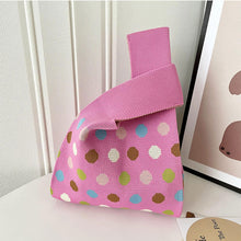 Load image into Gallery viewer, Colorful Dot Knitted Handbag Portable Large Capacity Knitted Shoulder Bag Comfortable Simple Casual Handbag