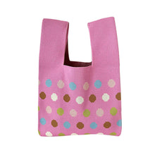 Load image into Gallery viewer, Colorful Dot Knitted Handbag Portable Large Capacity Knitted Shoulder Bag Comfortable Simple Casual Handbag