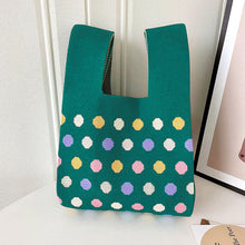 Load image into Gallery viewer, Colorful Dot Knitted Handbag Portable Large Capacity Knitted Shoulder Bag Comfortable Simple Casual Handbag