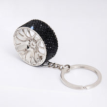 Load image into Gallery viewer, Car Keychain Crystal Tire Wheel Rim Key Ring 3D Keychain Creative Auto Part Accessories Model Car Keyring Key Chain Car Charms