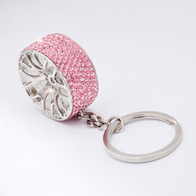 Load image into Gallery viewer, Car Keychain Crystal Tire Wheel Rim Key Ring 3D Keychain Creative Auto Part Accessories Model Car Keyring Key Chain Car Charms
