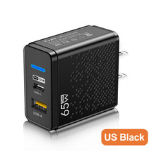 Load image into Gallery viewer, 65W GaN PD 33W USB Type C Charger Adapter For MacBook Pro Laptop Protable Wall Adapter For iPhone 13 14 Huawei Xiaomi Samsung