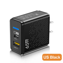 Load image into Gallery viewer, 65W GaN PD 33W USB Type C Charger Adapter For MacBook Pro Laptop Protable Wall Adapter For iPhone 13 14 Huawei Xiaomi Samsung
