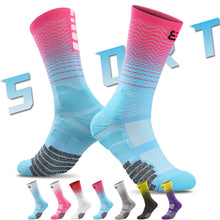 Load image into Gallery viewer, Intermediate Gradient Professional Basketball Football Socks Thick Towel Bottom Non-Slip Riding Socks Sports Accessories 39-45 Yards