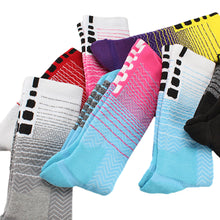 Load image into Gallery viewer, Intermediate Gradient Professional Basketball Football Socks Thick Towel Bottom Non-Slip Riding Socks Sports Accessories 39-45 Yards