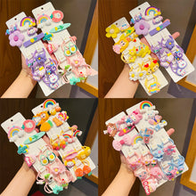 Load image into Gallery viewer, Cute Cartoon Hair Rope Hair Clip Set Colorful Flower Animal Hairpin Hair Rope Hair Accessories for Girls