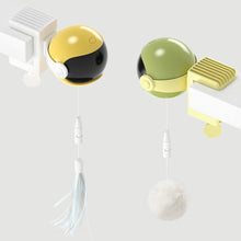 Load image into Gallery viewer, Automatic Electric Cat Teaser Toy Up Down Interactive Trainning Toy Pet Cats Feather Furball Pendant Teaser Balls