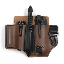 Load image into Gallery viewer, Multifunctional Storage Waist Pack EDC Tactical Tools Flashlight Key Pen Belt Leather Bag Outdoor Camping Survival Hunting External Waist Clip