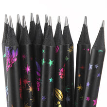 Load image into Gallery viewer, 12pcs/lot HB Pencils with Rhinestone Cool Black Pencils School Kids Writing Drawing Pencils Stationery Supplies