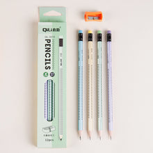 Load image into Gallery viewer, 12pcs/Lot HB Wooden Pencil with Eraser Sharpener for Student Children Drawing Writing Pencils Kids Learning Writing Training Pencils School Office Stationery Supplies