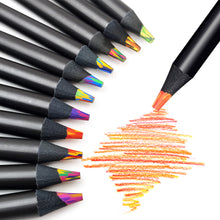 Load image into Gallery viewer, 8Color Multicolor Pencils Black Wood Painting Pencils Crayon Pencil Adults Kids Children Art Drawing Coloring Sketching Stationery