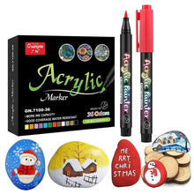 Load image into Gallery viewer, 12/24/36/60 Colors Acrylic Marker Set Glass Rock Metal Paint Pens Brush Set for Calligraphy Painting Drawing DIY Graffiti Art Supplies