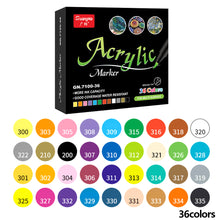 Load image into Gallery viewer, 12/24/36/60 Colors Acrylic Marker Set Glass Rock Metal Paint Pens Brush Set for Calligraphy Painting Drawing DIY Graffiti Art Supplies