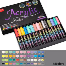 Load image into Gallery viewer, 12/24/36/60 Colors Acrylic Marker Set Glass Rock Metal Paint Pens Brush Set for Calligraphy Painting Drawing DIY Graffiti Art Supplies
