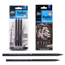 Load image into Gallery viewer, 3/6pcs Professional Woodless Carbon Sketch Pens Hard/Medium/Soft Woodless Charcoal Pencil Set Drawing Tool Painting Supplies