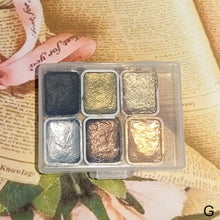 Load image into Gallery viewer, 6Color Shimmer Solid Watercolor Set Retro Painting Pearlescent Metal Candy Colors Set for Art Painting Nail Design