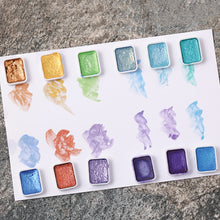 Load image into Gallery viewer, 6Color Shimmer Solid Watercolor Set Retro Painting Pearlescent Metal Candy Colors Set for Art Painting Nail Design