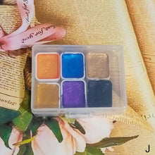 Load image into Gallery viewer, 6Color Shimmer Solid Watercolor Set Retro Painting Pearlescent Metal Candy Colors Set for Art Painting Nail Design