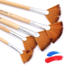 Load image into Gallery viewer, 5Pcs Fan Shaped Nylon Hair Gouache Watercolor Paint Brush Set For School Painting Drawing Painting Brush Art Supplies