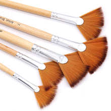 Load image into Gallery viewer, 5Pcs Fan Shaped Nylon Hair Gouache Watercolor Paint Brush Set For School Painting Drawing Painting Brush Art Supplies
