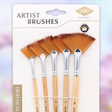 Load image into Gallery viewer, 5Pcs Fan Shaped Nylon Hair Gouache Watercolor Paint Brush Set For School Painting Drawing Painting Brush Art Supplies
