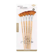 Load image into Gallery viewer, 5Pcs Fan Shaped Nylon Hair Gouache Watercolor Paint Brush Set For School Painting Drawing Painting Brush Art Supplies