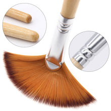 Load image into Gallery viewer, 5Pcs Fan Shaped Nylon Hair Gouache Watercolor Paint Brush Set For School Painting Drawing Painting Brush Art Supplies