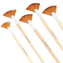 Load image into Gallery viewer, 5Pcs Fan Shaped Nylon Hair Gouache Watercolor Paint Brush Set For School Painting Drawing Painting Brush Art Supplies
