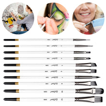 Load image into Gallery viewer, 7/10Pcs Painting Brushes Set Art Acrylic Gouache Oil Watercolor Painting Artist Nylon Hair Beech Wood Rod Brush Set