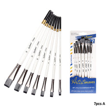 Load image into Gallery viewer, 7/10Pcs Painting Brushes Set Art Acrylic Gouache Oil Watercolor Painting Artist Nylon Hair Beech Wood Rod Brush Set