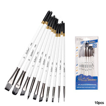 Load image into Gallery viewer, 7/10Pcs Painting Brushes Set Art Acrylic Gouache Oil Watercolor Painting Artist Nylon Hair Beech Wood Rod Brush Set